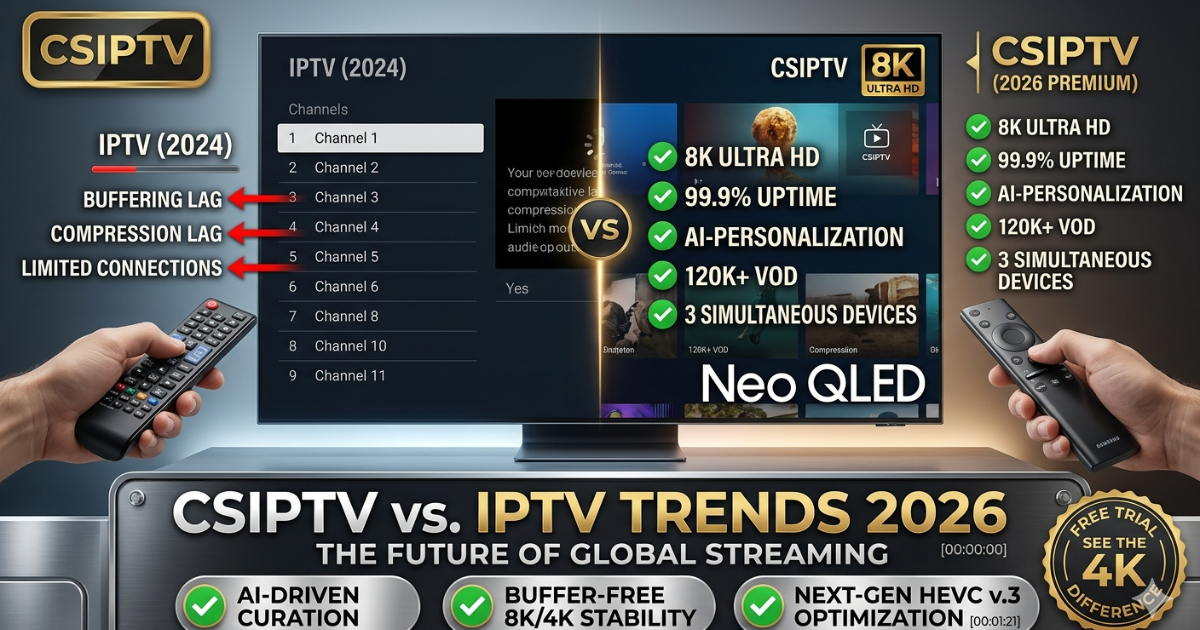 CSIPTV vs IPTV Trends 2026 | The Future of 8K & AI Streaming