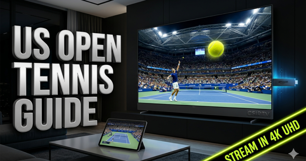 Master the courts with our US Open Tennis Guide. Discover how to stream every match in 4K UHD using CSIPTV, the No. 1 provider for global sports.