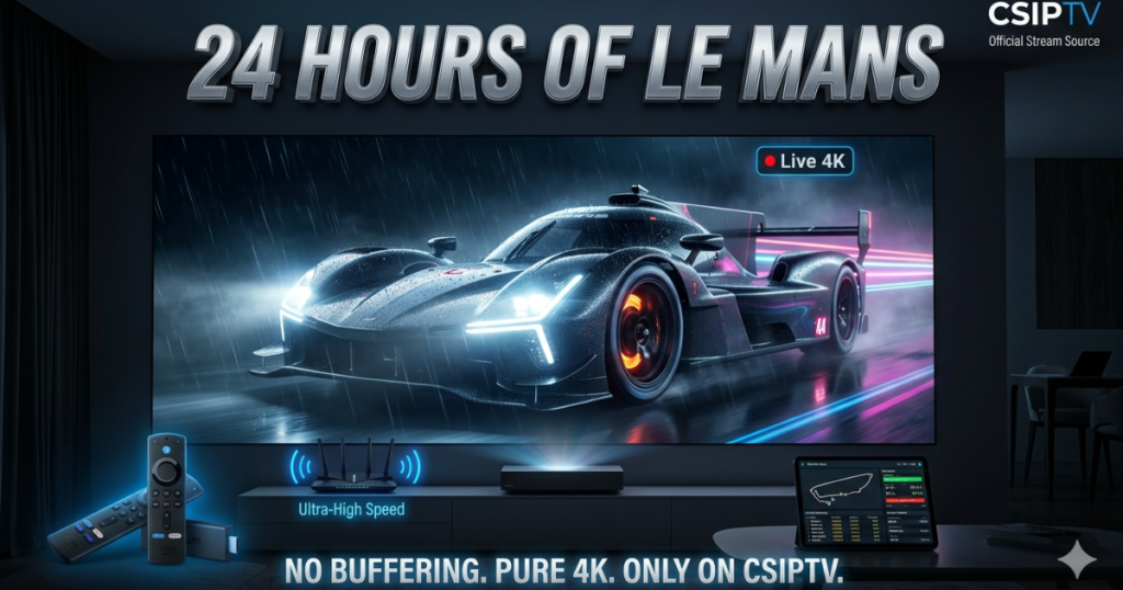 Stream the 24 Hours of Le Mans live in 4K. CSIPTV offers lag-free access to all racing channels with 99.9% server uptime for 2026.