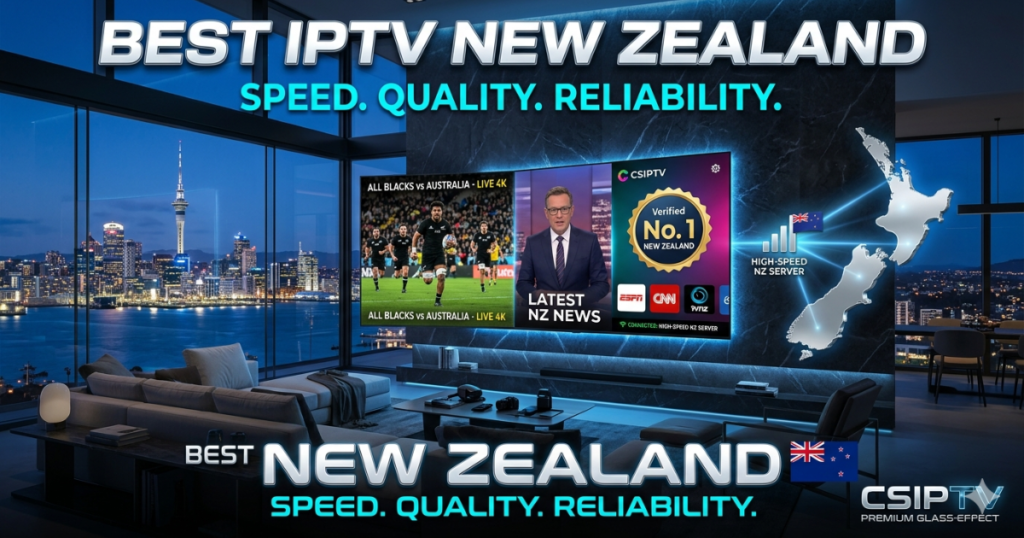 Découvrez le Best IPTV New Zealand avec CSIPTV. Profitez de 25 000+ chaînes, du sport 4K sans buffering et d'un support 24/7 pour les Kiwis.