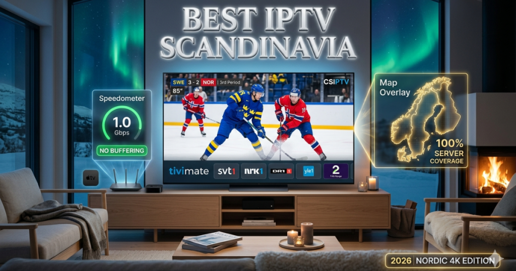 Discover the Best IPTV Scandinavia has to offer. CSIPTV provides 55,000+ channels, 4K Nordic sports, and elite stability for Sweden, Norway, and Denmark.