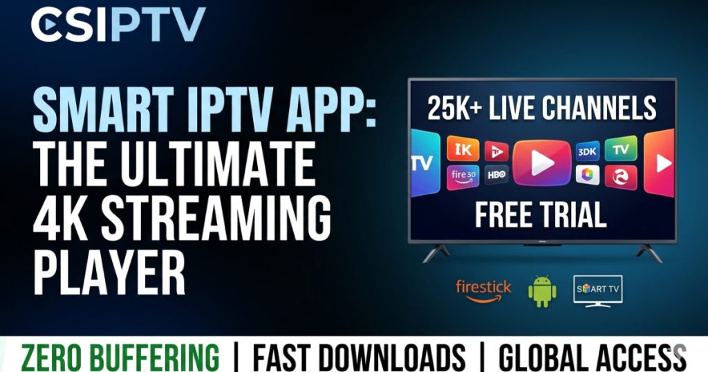 Discover why our Smart IPTV App is the top choice globally. Download easily, enjoy zero buffering, and start your free trial with CSIPTV.