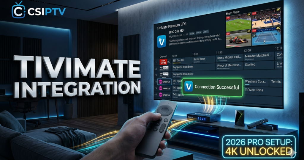 Master your TiviMate Integration with CSIPTV. Learn how to configure M3U playlists and Xtream Codes for the best 4K streaming experience in 2026.