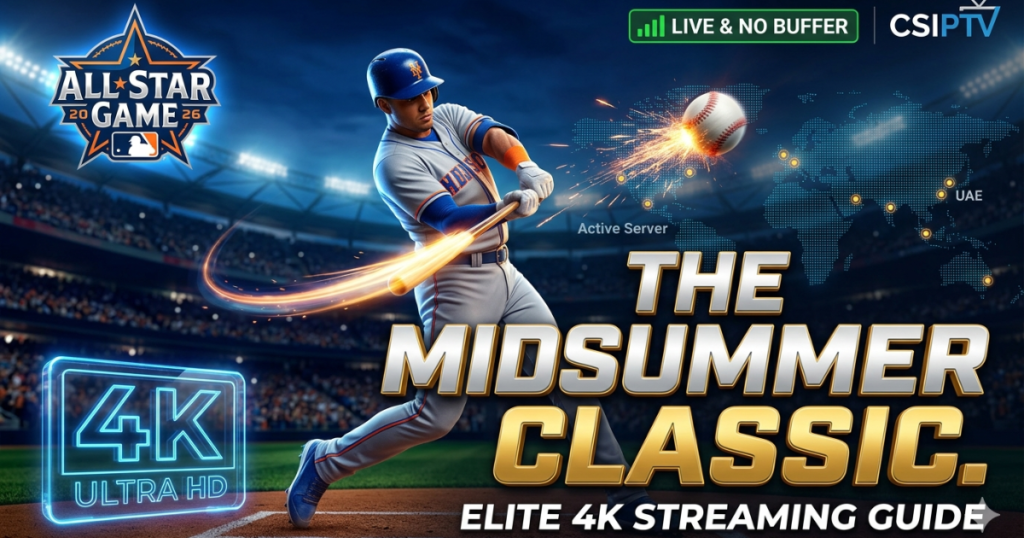 Experience the MLB All-Star Game in 4K with CSIPTV. Get elite coverage of the Home Run Derby and All-Star festivities with zero buffering and global access.