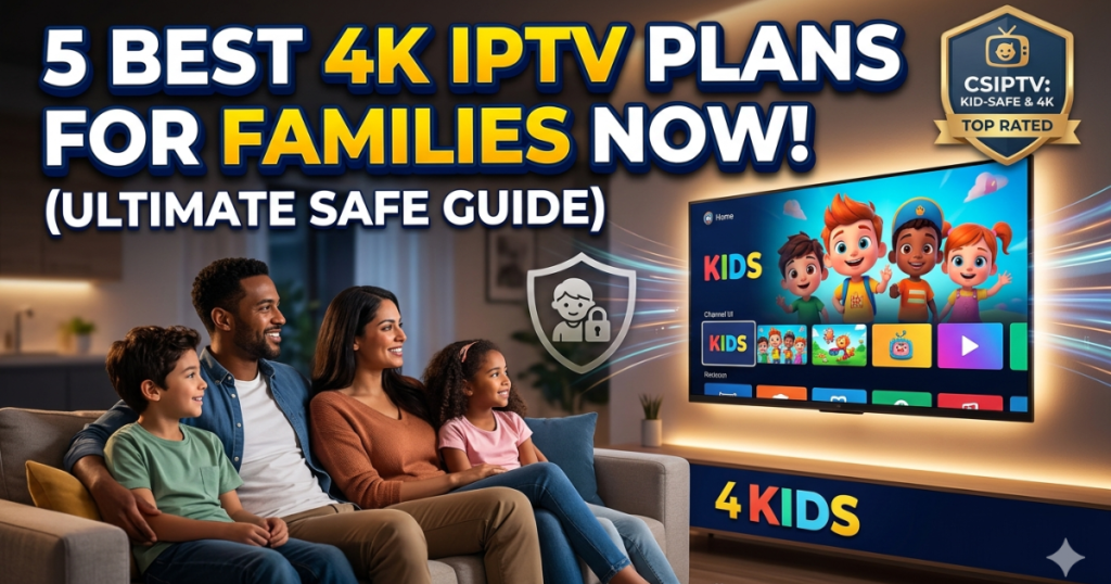 Discover the top-rated IPTV for Families. Access thousands of premium kid-safe channels, custom blocking tools, and 4K media using CSIPTV.