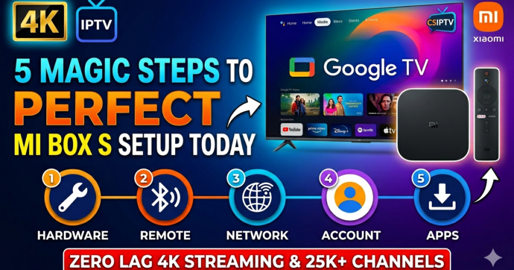 Master your Mi Box S Setup with our comprehensive 5-step blueprint. Integrate CSIPTV, configure Google TV, and unlock 4K streaming with zero lag.