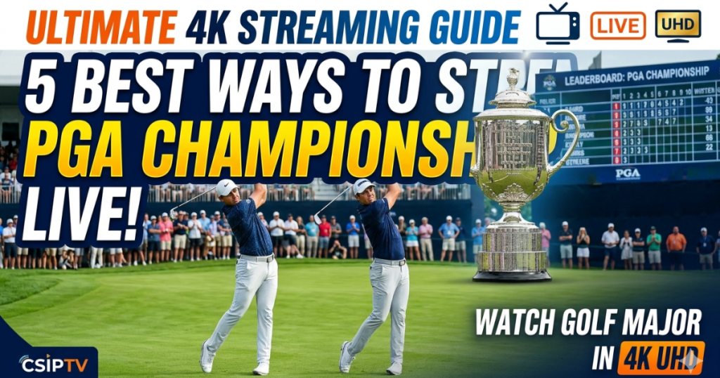 Master golf major viewing with this definitive PGA Championship Guide. Catch every live drive and clutch putt in 4K using CSIPTV.