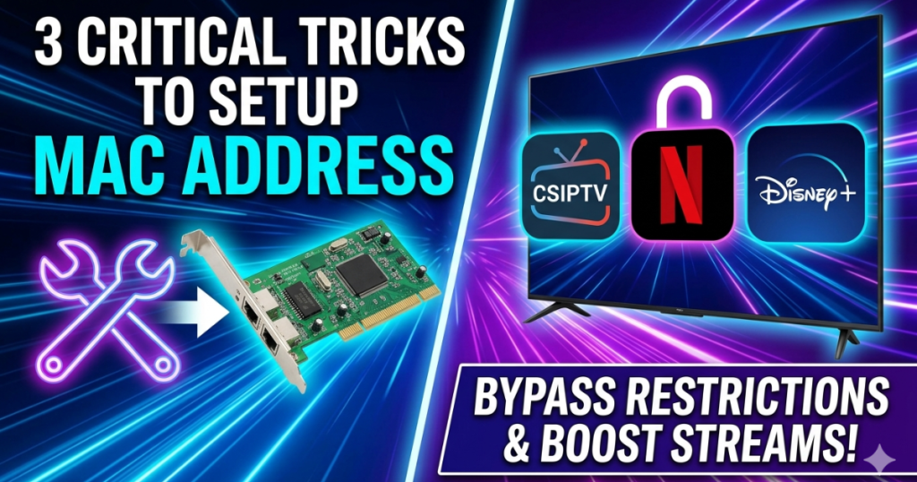 Learn how to Setup MAC Address configurations easily. Secure your home network, bypass ISP restrictions, and optimize CSIPTV streams today.